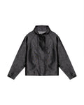 Womens Jacket High Collar Cotton Polyester Sheen Black Wash Mothers - Black 63_421H102_NEG194004_3