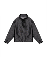 Womens Jacket High Collar Cotton Polyester Sheen Black Wash Mothers - Black 63_421H102_NEG194004_3