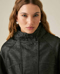 Womens Jacket High Collar Cotton Polyester Sheen Black Wash Mothers - Black 63_421H102_NEG194004_5