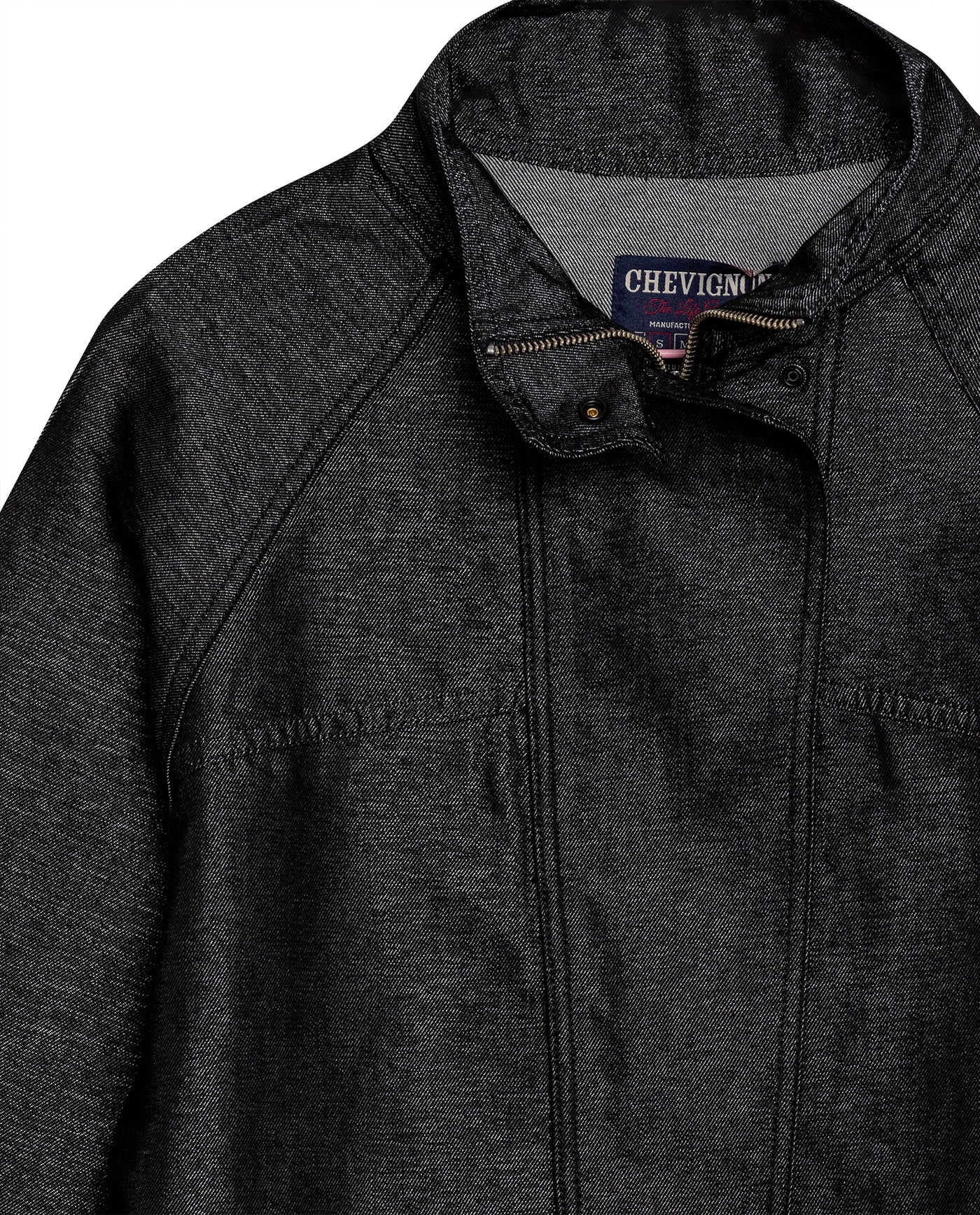 Womens Jacket High Collar Cotton Polyester Sheen Black Wash Mothers - Black 63_421H102_NEG194004_8