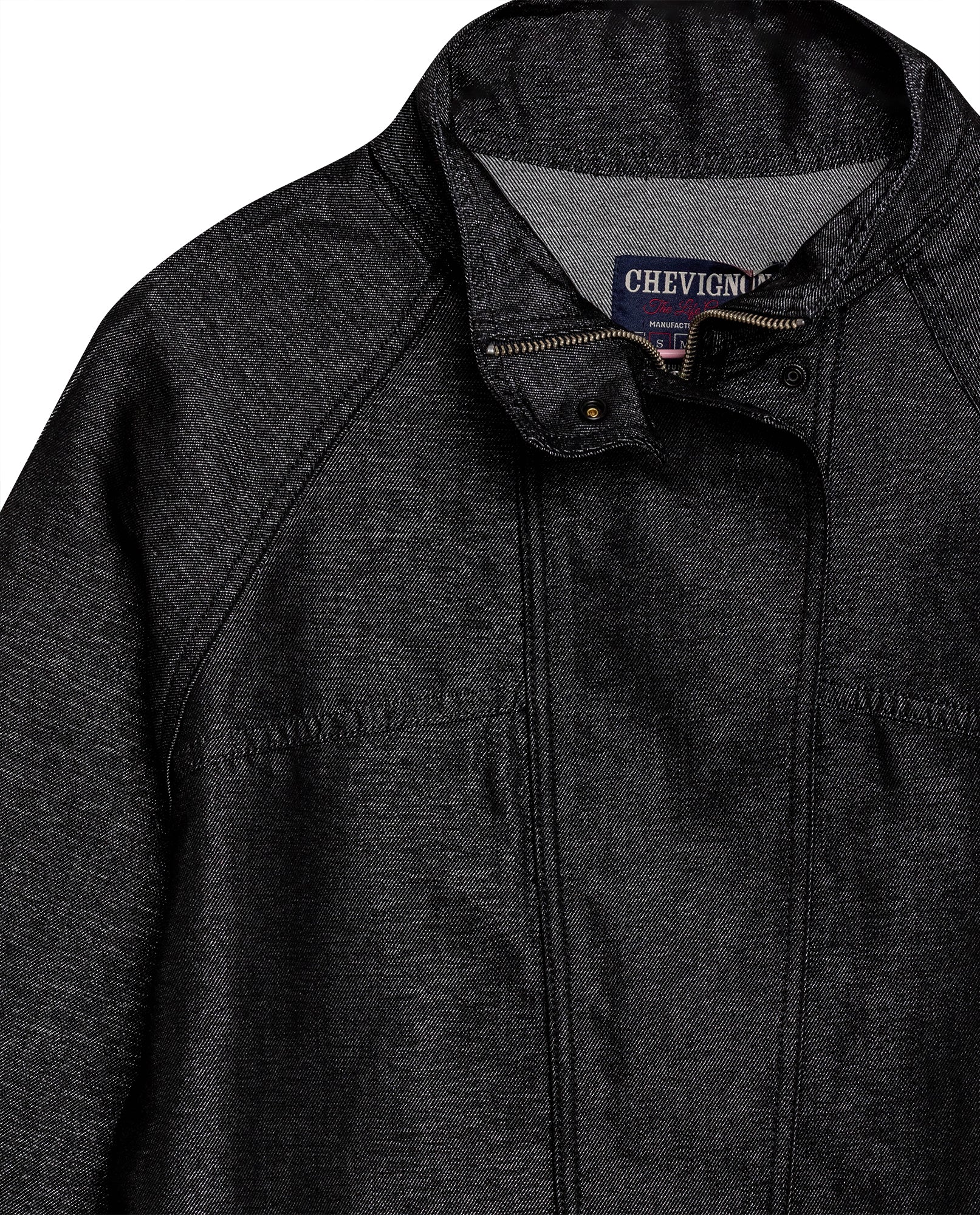 Womens Jacket High Collar Cotton Polyester Sheen Black Wash Mothers - Black 63_421H102_NEG194004_8