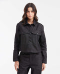 Black Denim Straight Fit Jacket for Women - Black 422G000 - 1
