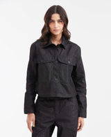 Black Denim Straight Fit Jacket for Women - Black 422G000 - 1
