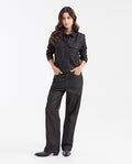 Black Denim Straight Fit Jacket for Women - Black 422G000 - 2