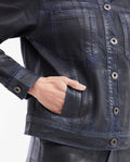 Light Blue Denim Jacket with Resin Effect Straight Fit for Women - Blue 422G001 - 4