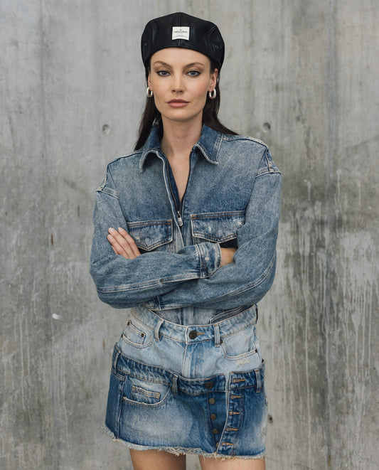 Womens Cropped Denim Jacket - Special Collection - Blue 63_422H200_AZU184140_0