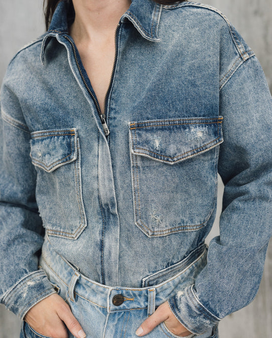 Womens Cropped Denim Jacket - Special Collection - Blue 63_422H200_AZU184140_3