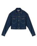 Women's Classic Trucker Denim Jacket Dark Wash in Cotton-Tencel Blend, Navigator 429G000 - 2