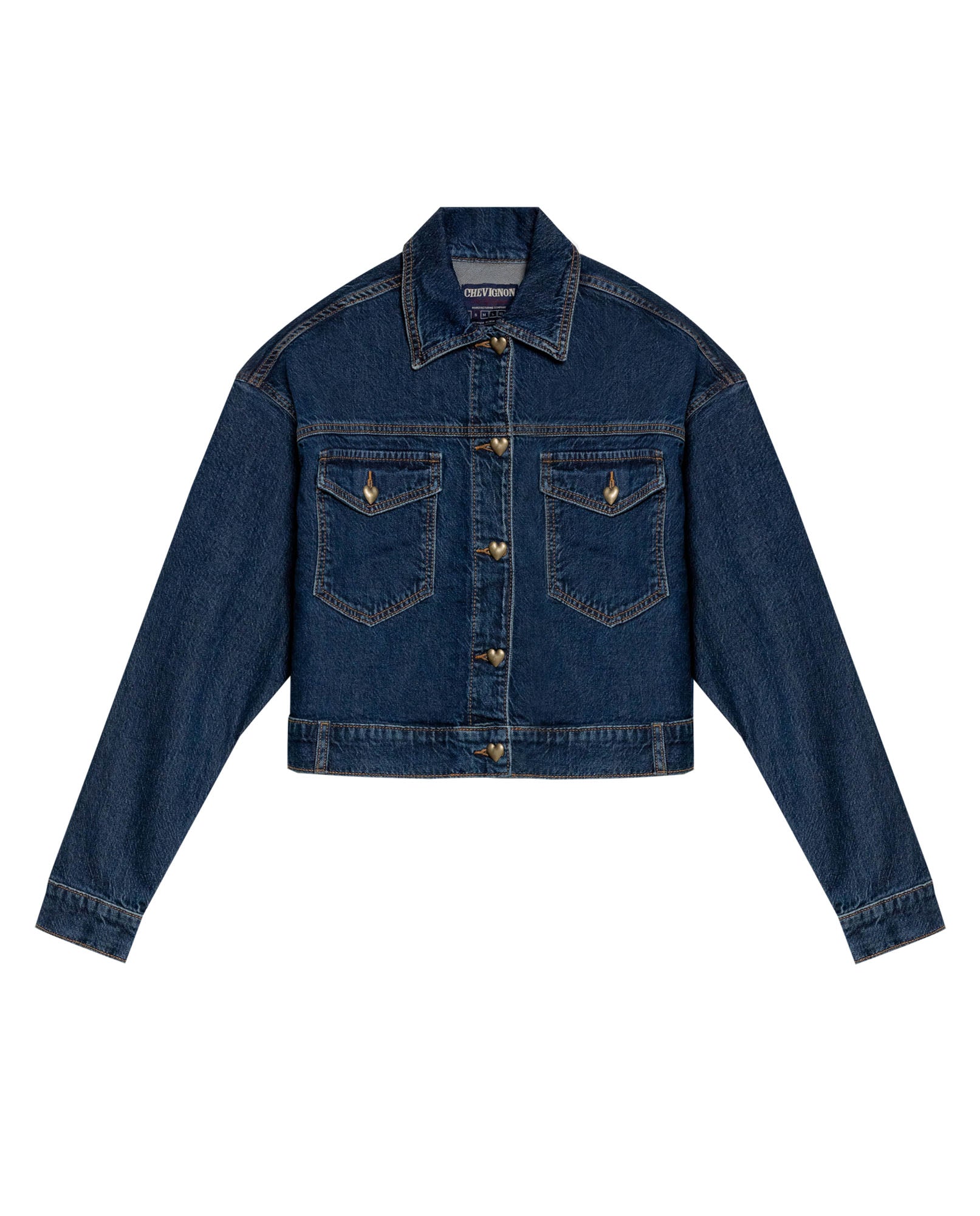 Women's Classic Trucker Denim Jacket Dark Wash in Cotton-Tencel Blend, Navigator 429G000 - 2