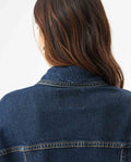 Women's Classic Trucker Denim Jacket Dark Wash in Cotton-Tencel Blend, Navigator 429G000 - 6