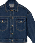 Women's Classic Trucker Denim Jacket Dark Wash in Cotton-Tencel Blend, Navigator 429G000 - 7