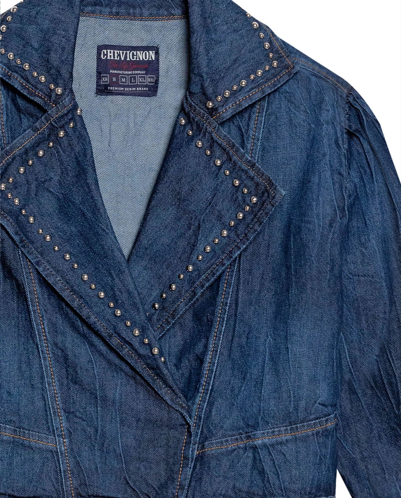 Women's Fitted Biker Denim Jacket Dark Wash in Cotton-Tencel Blend, Tidemark 429G001 - 7