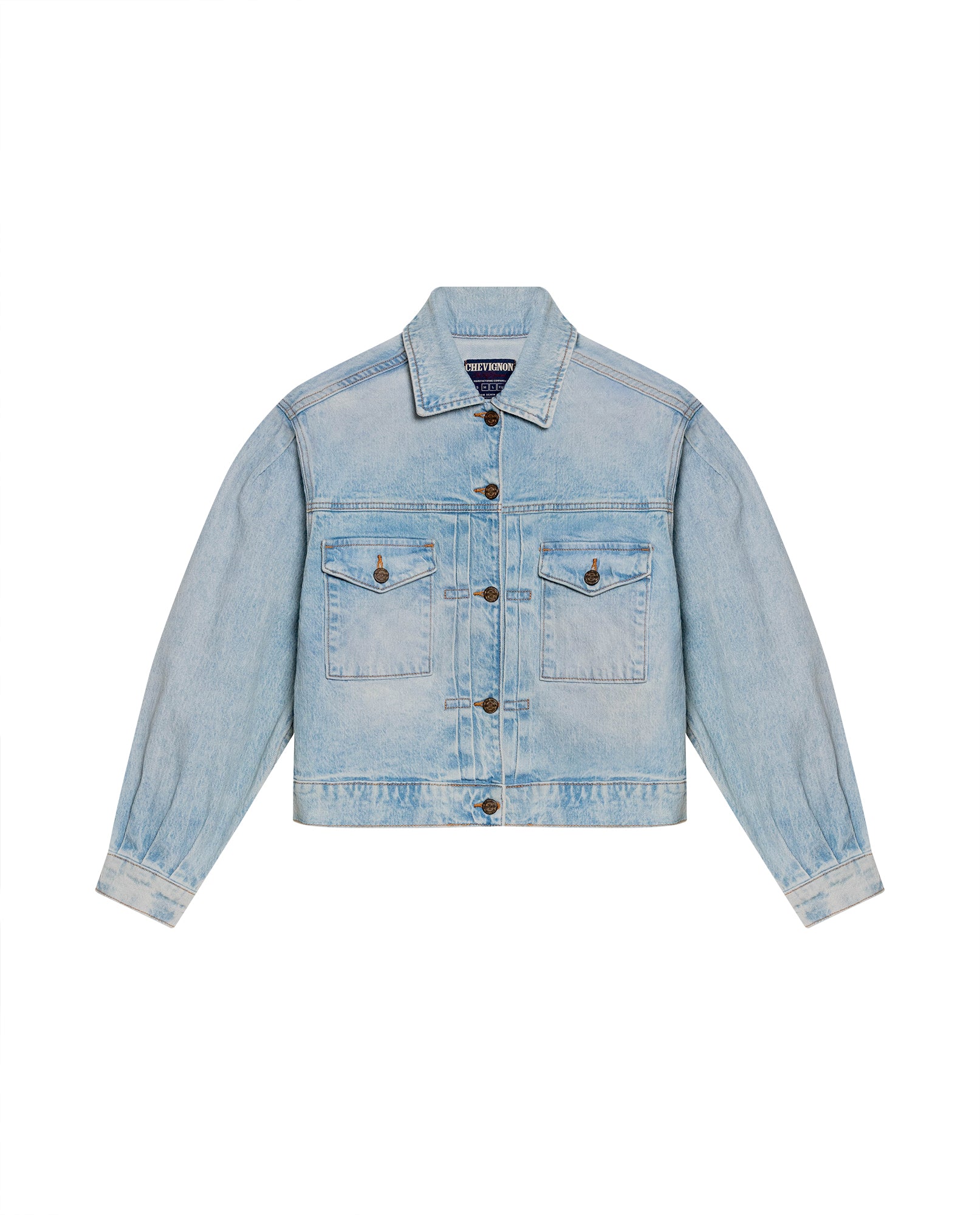 Women's Classic Trucker Denim Jacket Light Wash in Cotton Stretch Blend 429G450 - 2