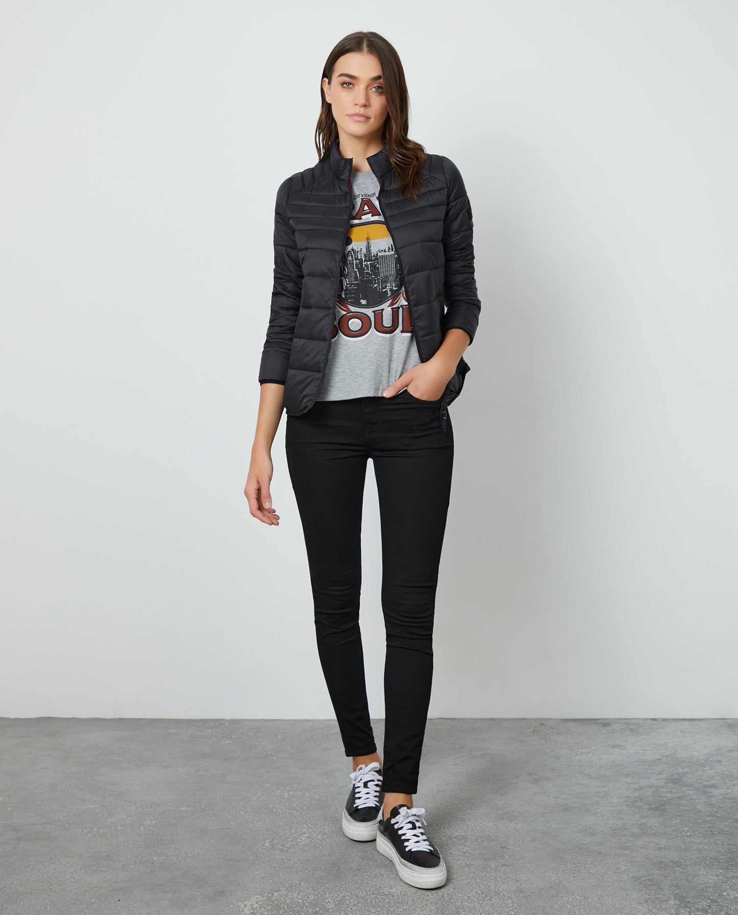 Women's Jeans de Algodón Elástico - Black 63_430E000_A02791_0