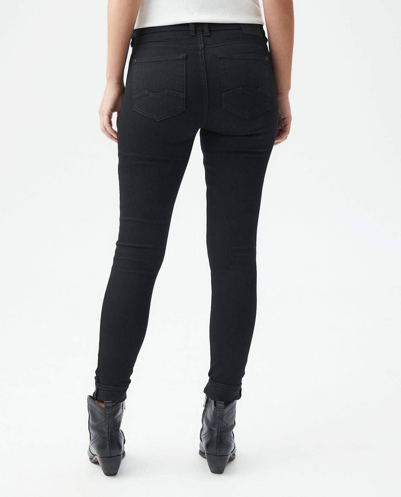 Women's Cosmo Jeans High-Rise Skinny Matte Black in Cotton-Polyester Blend 430E004 - 4