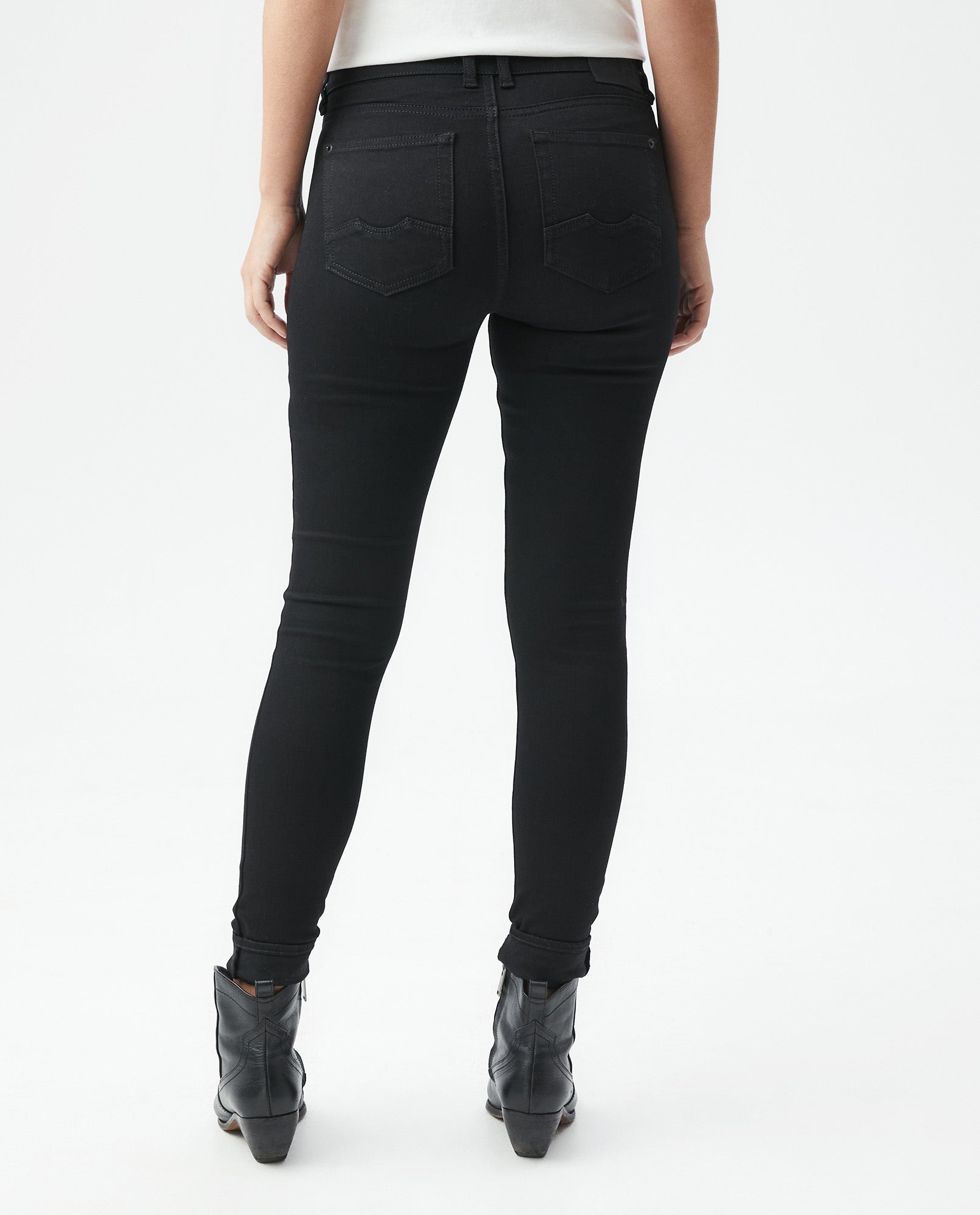 Women's Cosmo Jeans High-Rise Skinny Matte Black in Cotton-Polyester Blend 430E004 - 4