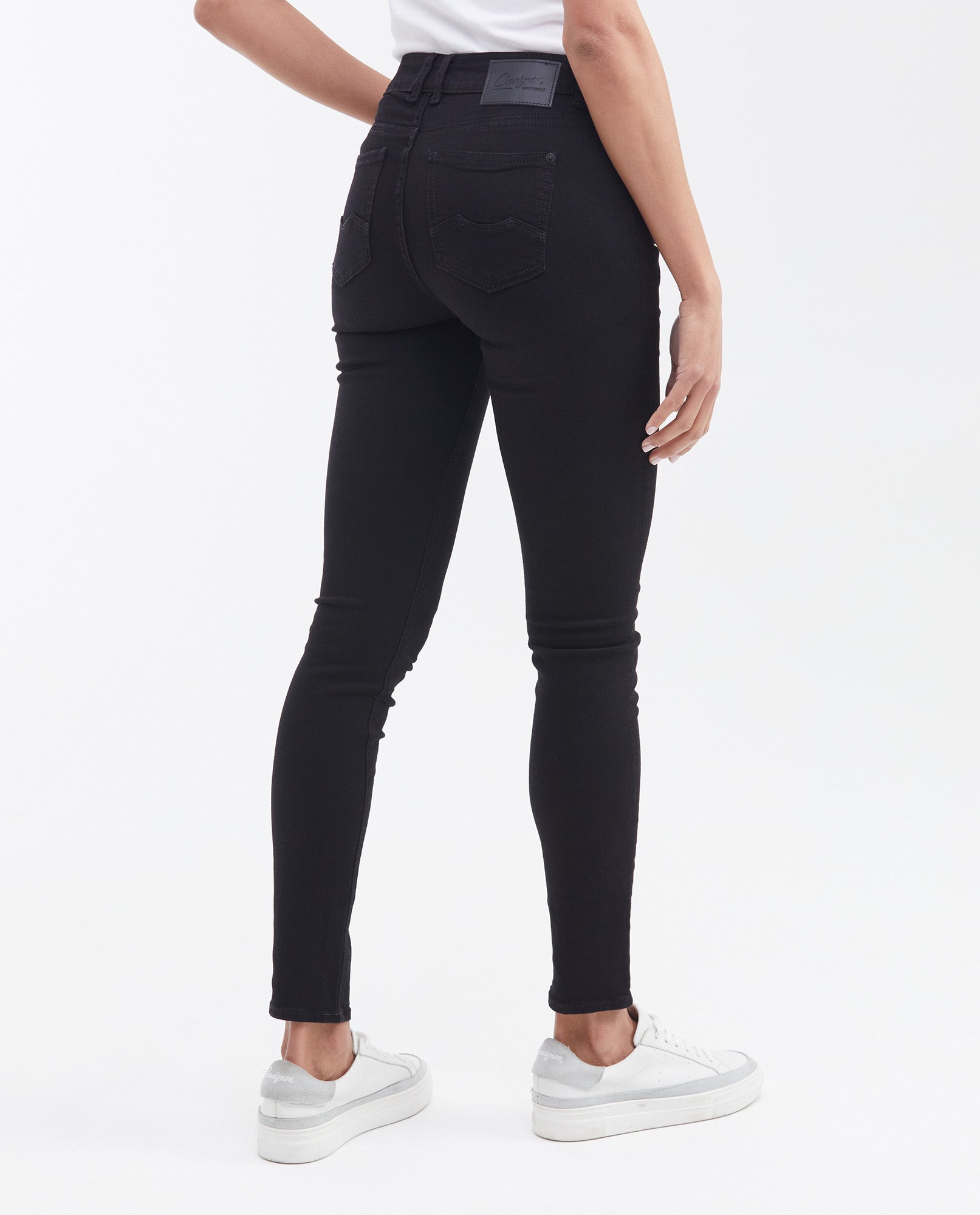 Women's Cosmo Jeans High-Rise Skinny Matte Black in Cotton-Polyester Blend 430E004 - 9