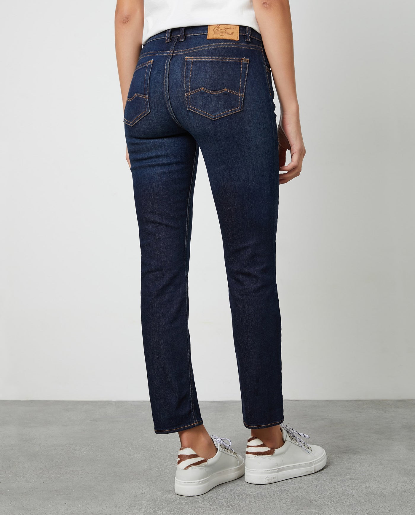 Women's Denim-High-rise Jeans, Dark Wash - 3