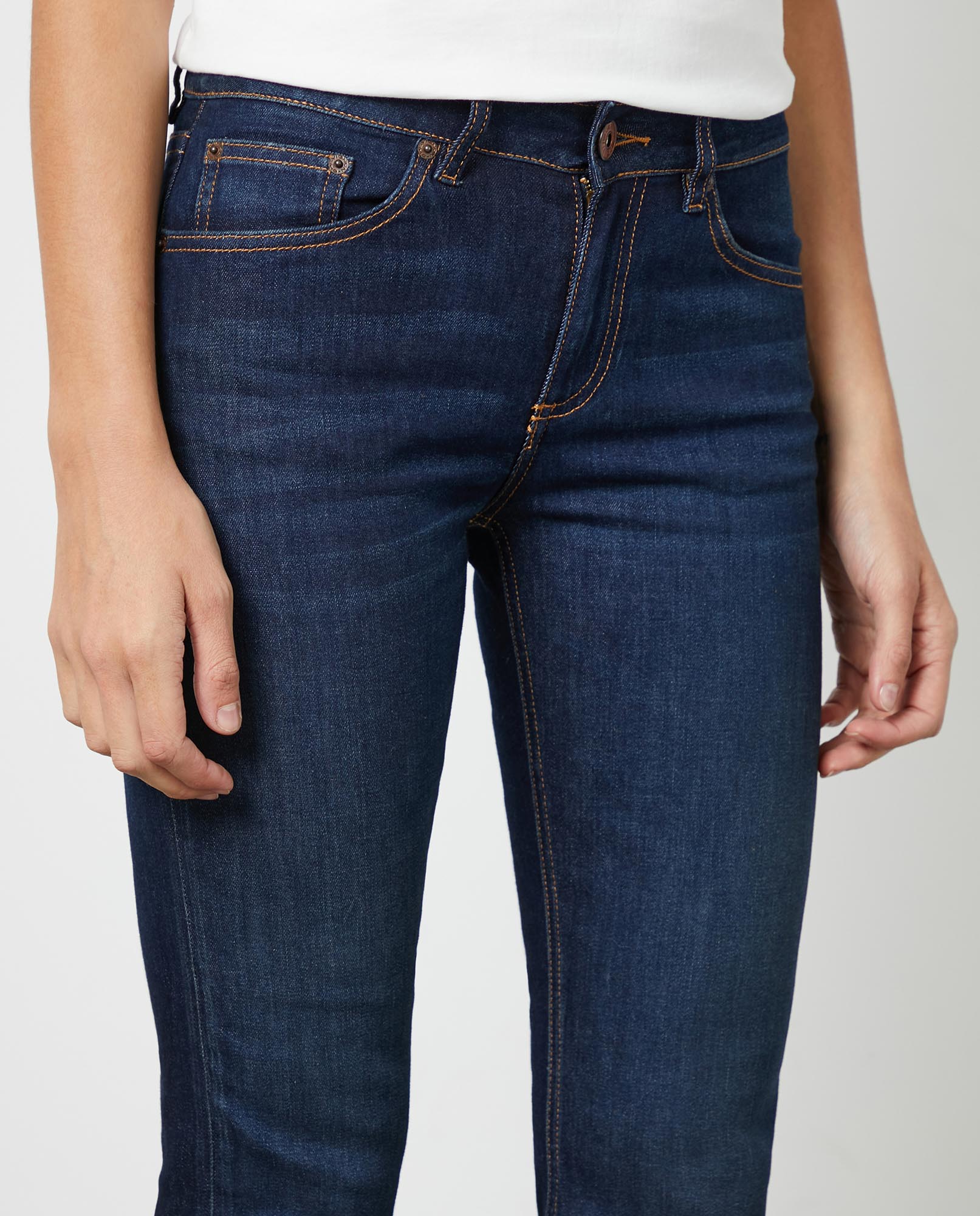 Women's Denim-High-rise Jeans, Dark Wash - 4