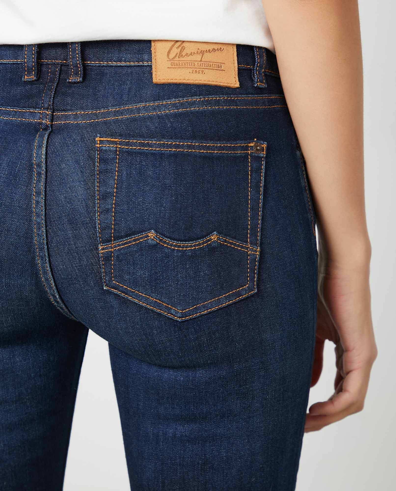 Women's Denim-High-rise Jeans, Dark Wash - 6