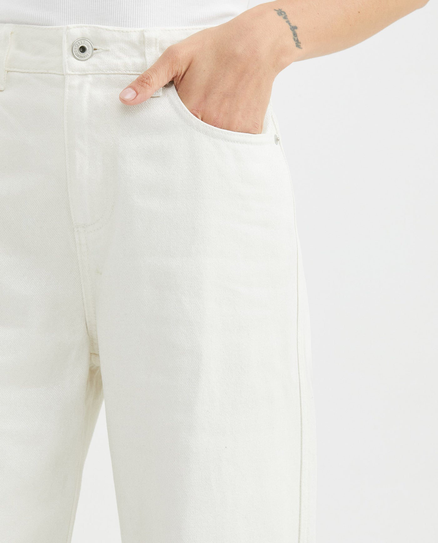 Women's Special Fit Wide Leg Jeans Raw Wash in Cotton - 3