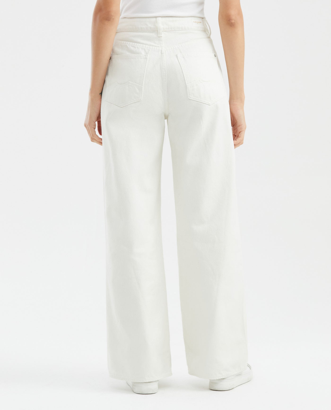 Women's Special Fit Wide Leg Jeans Raw Wash in Cotton - 4