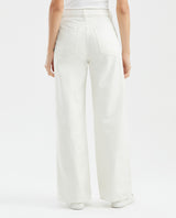 Women's Special Fit Wide Leg Jeans Raw Wash in Cotton - 4
