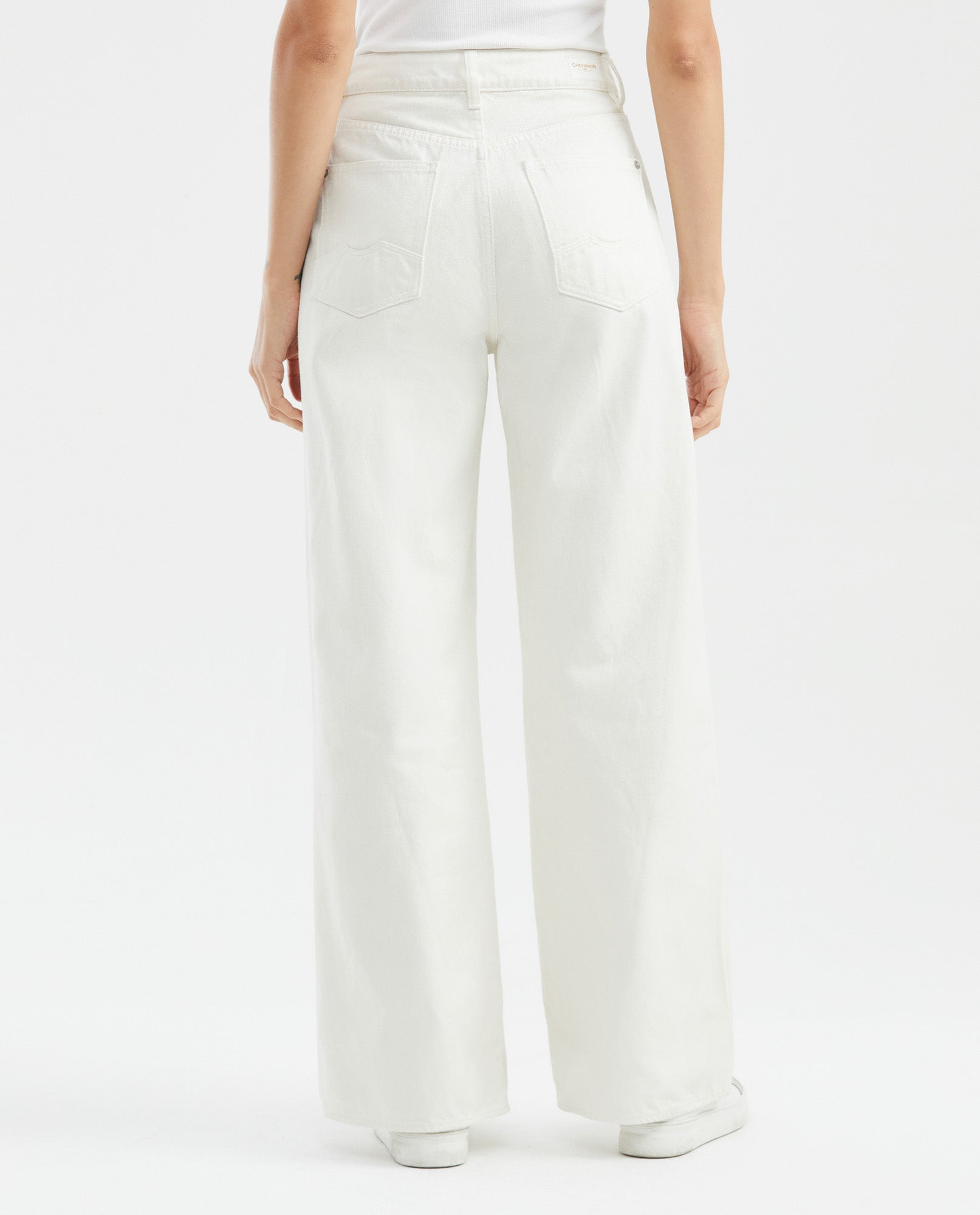 Women's Special Fit Wide Leg Jeans Raw Wash in Cotton - 4