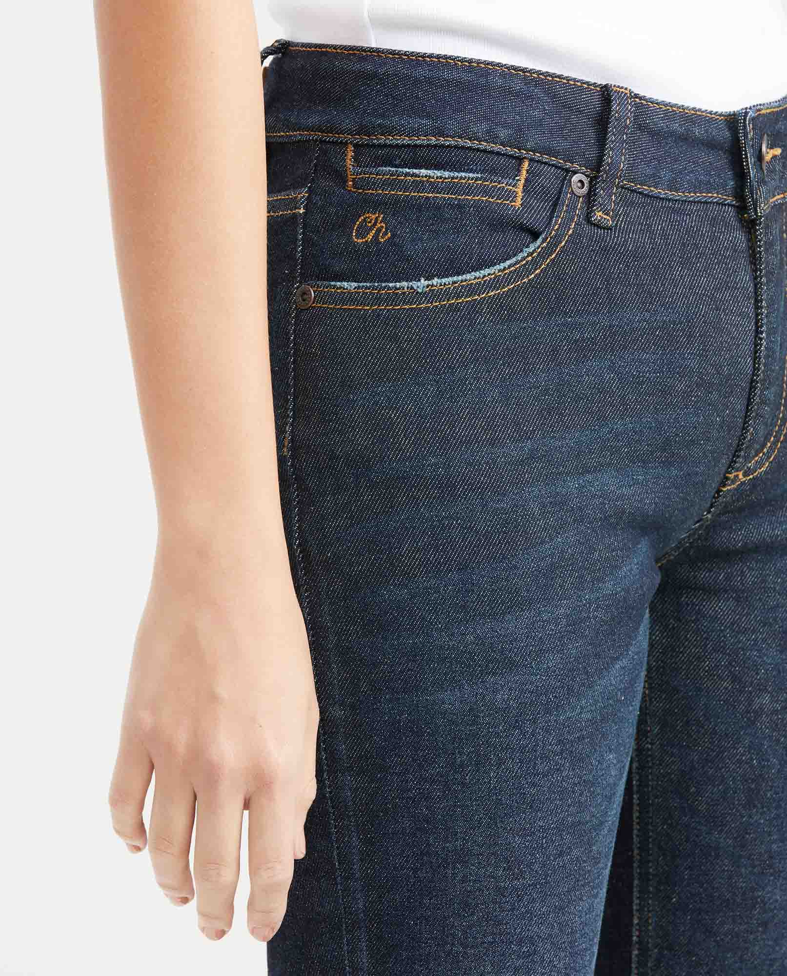 Women's Jeans, Low Rise, Skinny Bootcut - Ultra Dark Blue 431G003 - 2
