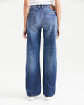 Women's Dark Blue Relaxed Low Rise Bootcut Jeans - Blue 431G006 - 3