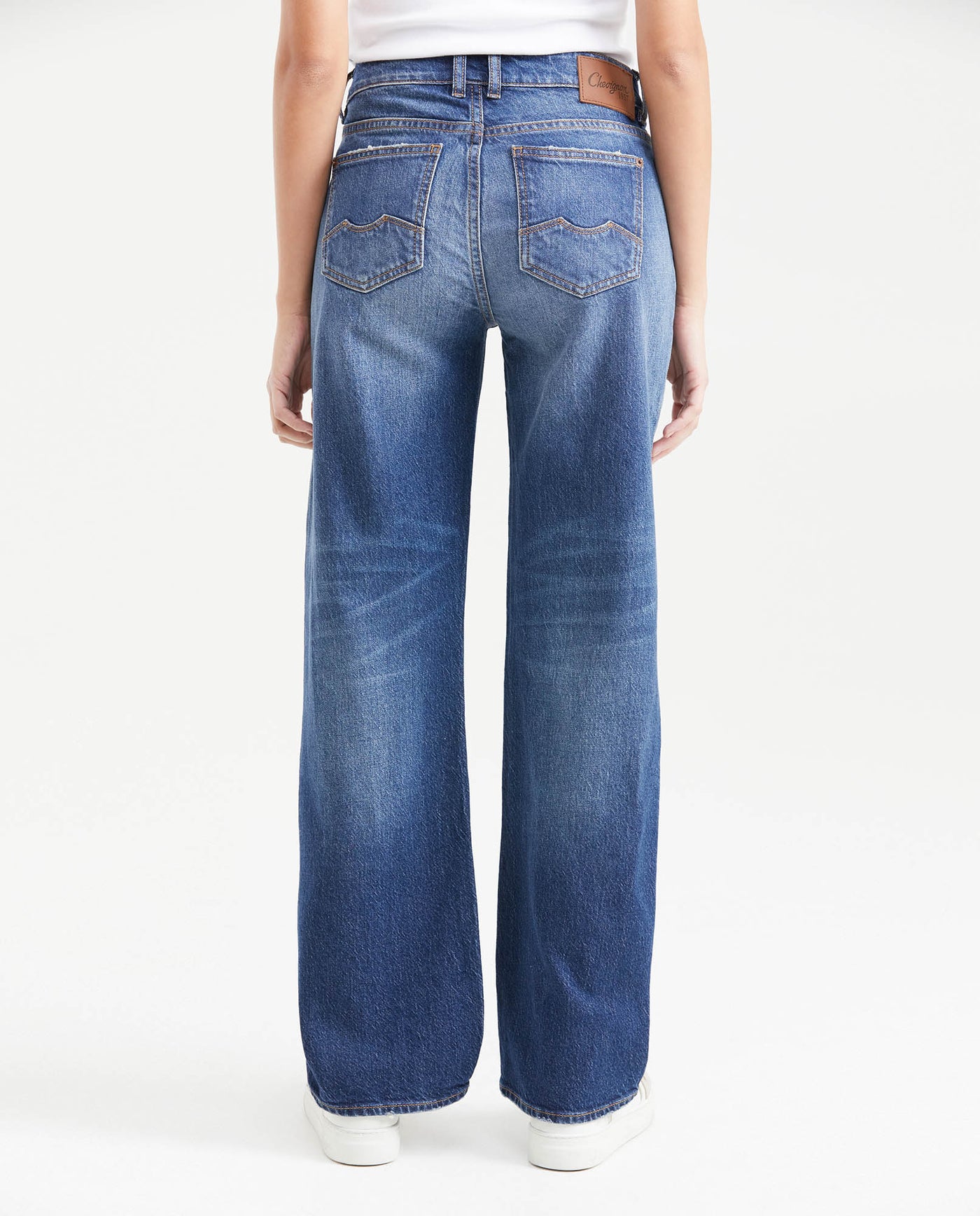 Women's Dark Blue Relaxed Low Rise Bootcut Jeans - Blue 431G006 - 3