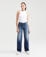 Women's Dark Blue Relaxed Low Rise Bootcut Jeans - Blue 431G006 - 5