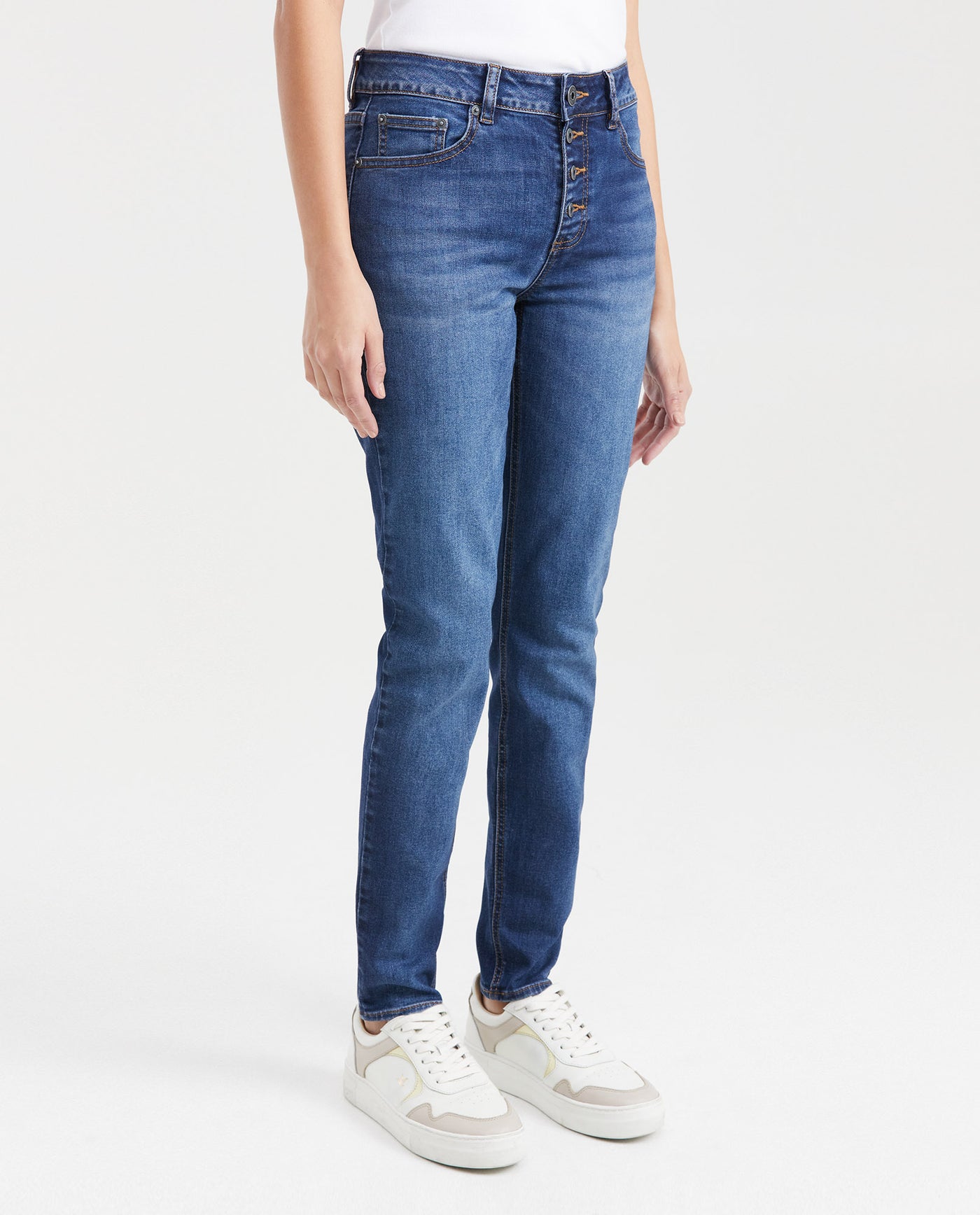 Women's Jeans, High Rise, Skinny Boot - Medium Blue 431G008 - 3