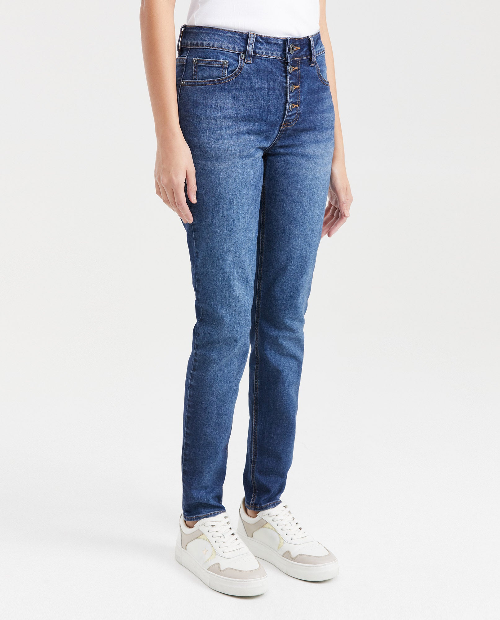 Women's Jeans, High Rise, Skinny Boot - Medium Blue 431G008 - 3