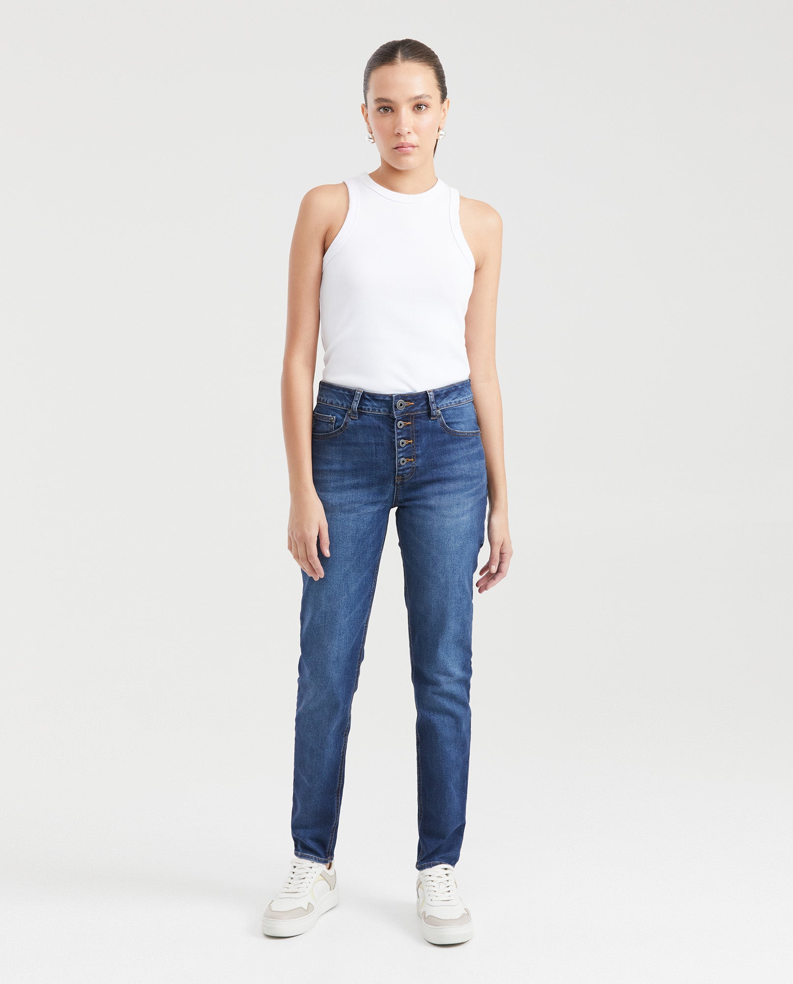Women's Jeans, High Rise, Skinny Boot - Medium Blue 431G008 - 6