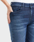 Women's Cosmo Jeans High-Rise Fitted Leg Ultra Dark Recycled Cotton Blend - 2