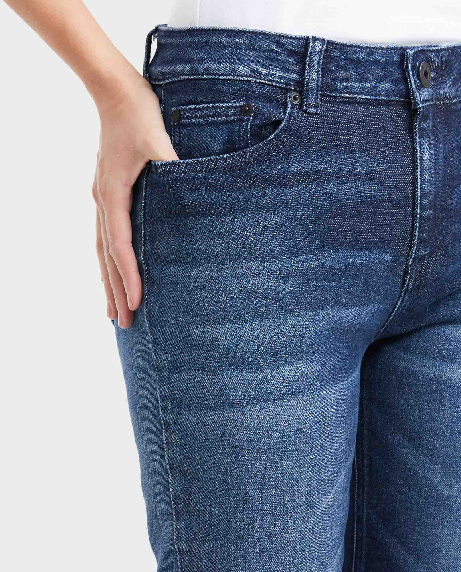 Women's Cosmo Jeans High-Rise Fitted Leg Ultra Dark Recycled Cotton Blend - 2