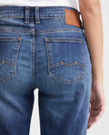 Women's Cosmo Jeans High-Rise Fitted Leg Medium Wash Rips Green Contrast 431G011 - 4