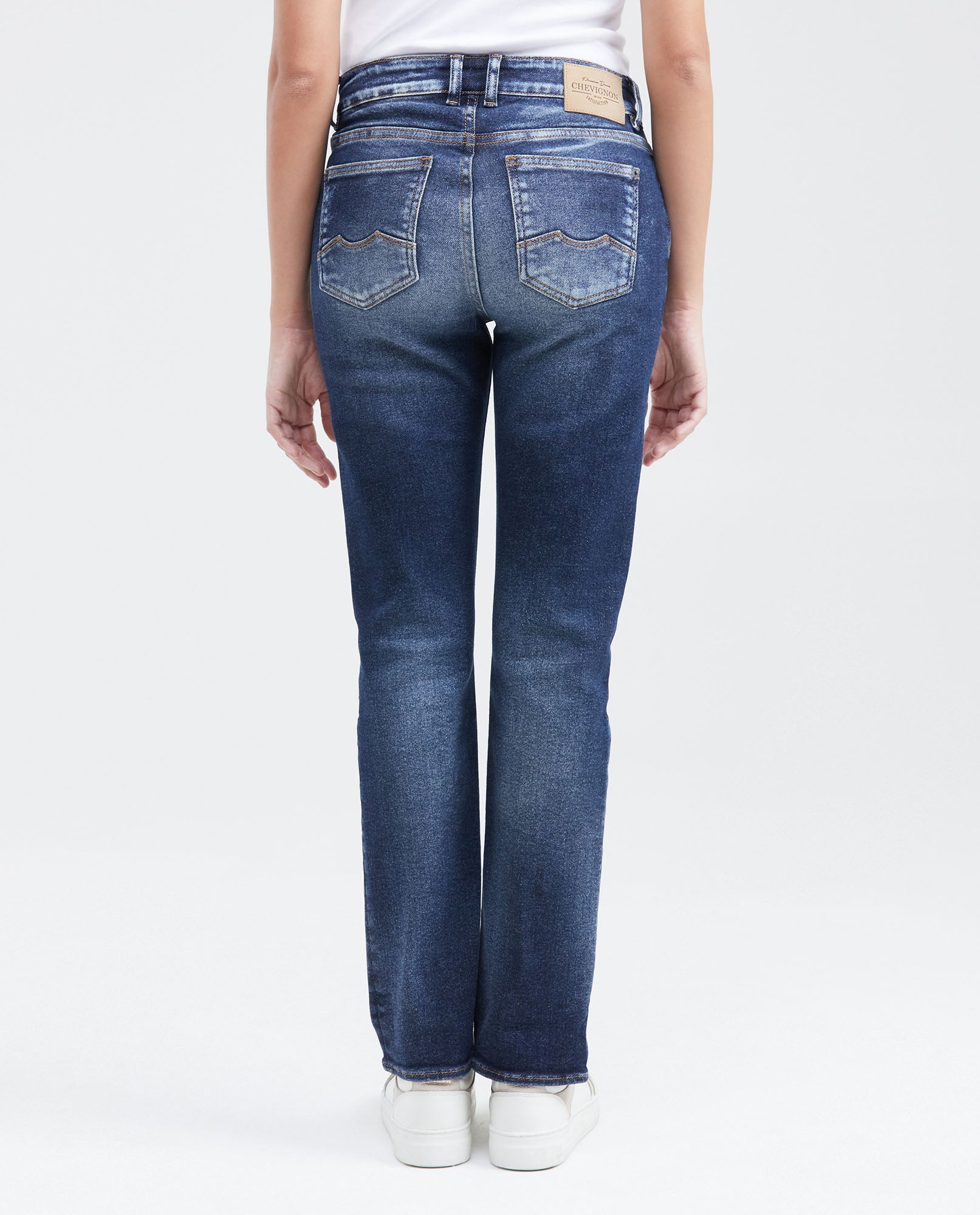 Women's Cosmo Jeans High-Rise Bootcut Dark Wash Rips Green Contrast Double Recycled 431G012 - 4