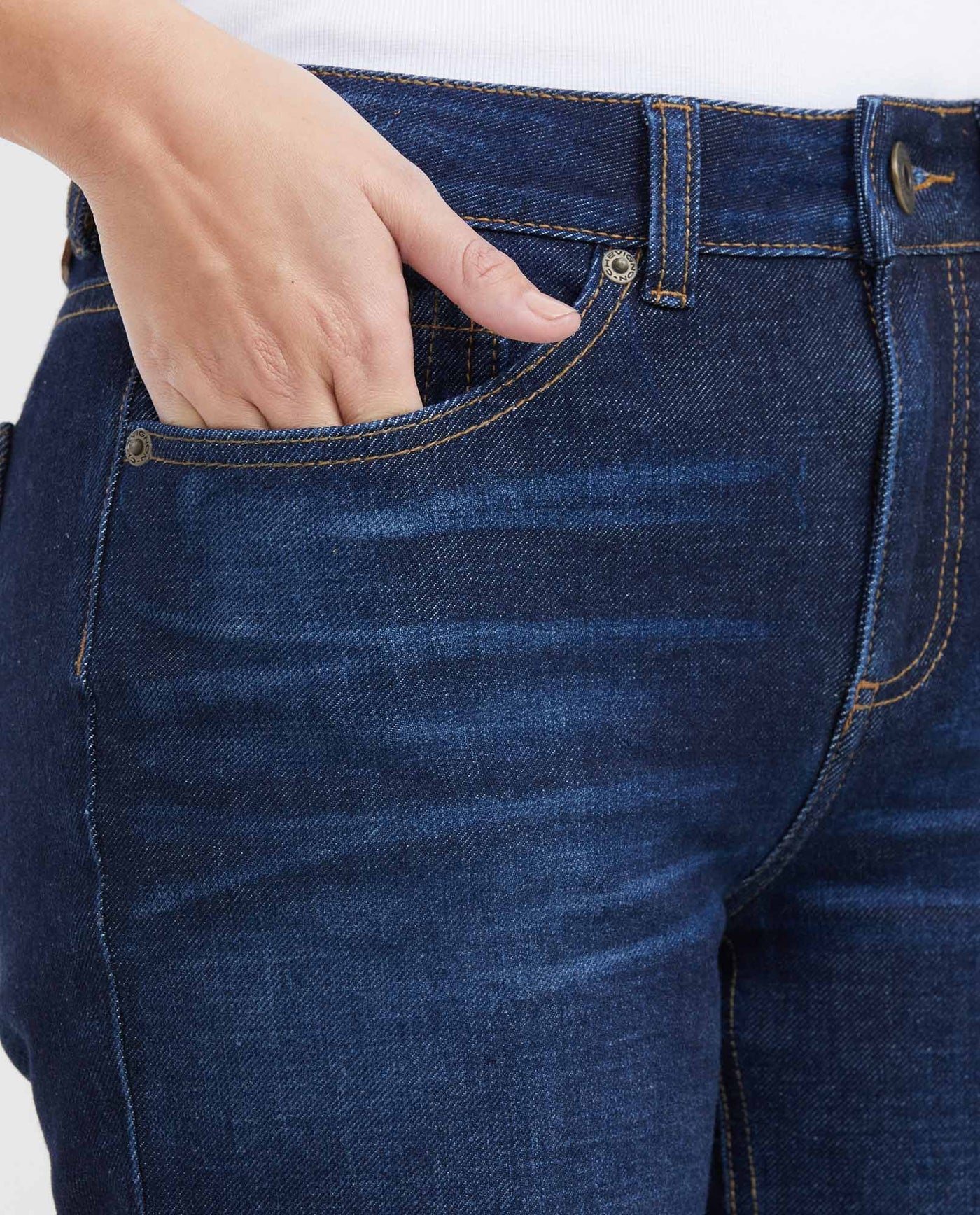 Women's Jeans, High Rise, Skinny Bootcut - Ultra Dark Blue 431G013 - 2