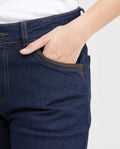 Jean High Rise Relaxed Dark Blue Bootcut for Women - Blue 431G019 - 2
