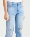Women's Jeans, High Rise, Boot Cut with Rips - Light Vintage Blue 431G020 - 2