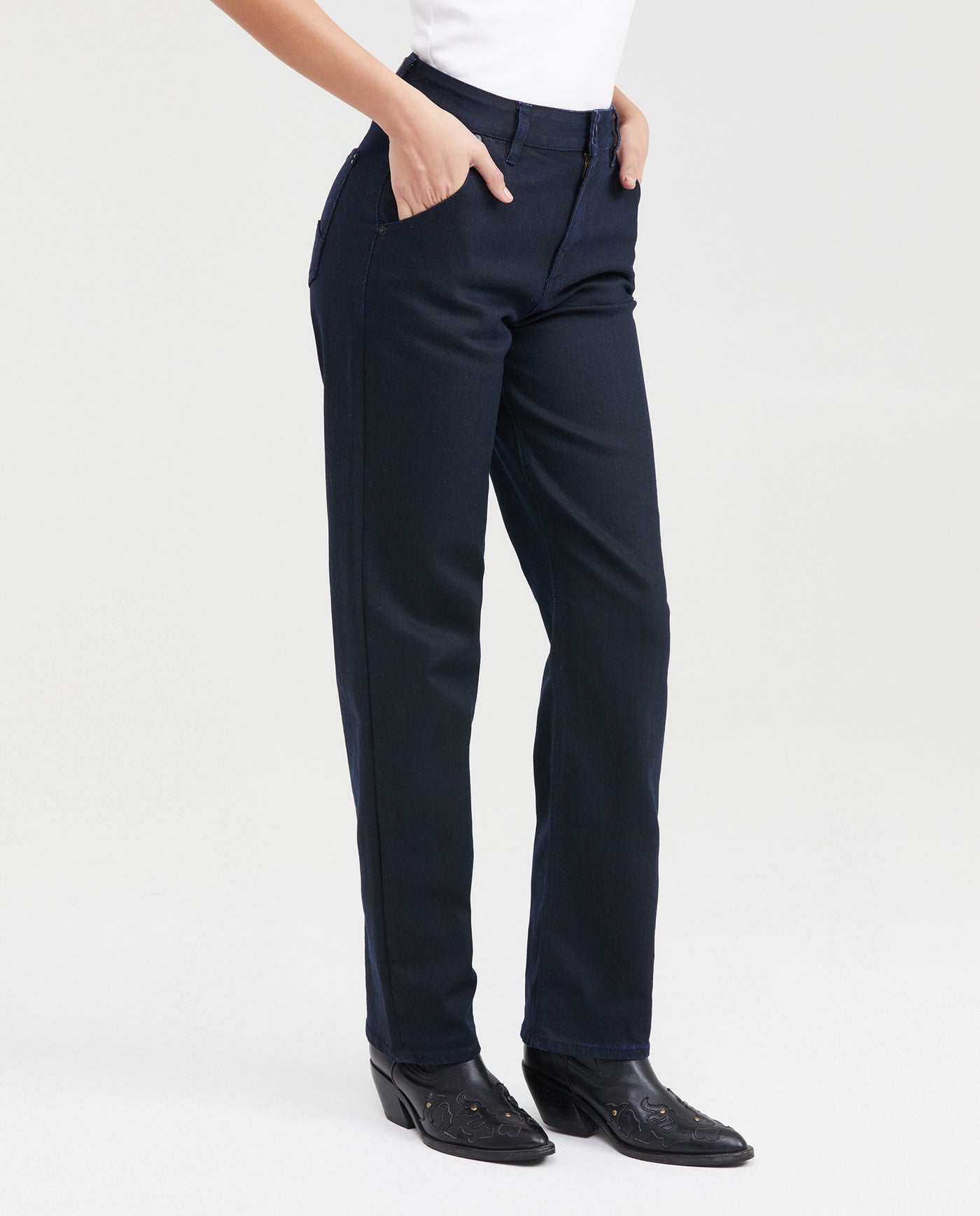 Women's Cosmo Jeans Super High-Rise Bootcut Ultra Dark Recycled Cotton Green Contrast 431G025 - 3