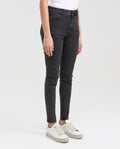 Women's Cosmo Jeans Super High-Rise Fitted Leg Black Wash Green Contrast Metal Fiber 431G026 - 3