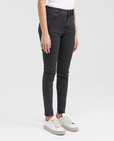 Women's Cosmo Jeans Super High-Rise Fitted Leg Black Wash Green Contrast Metal Fiber 431G026 - 3