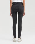 Women's Cosmo Jeans Super High-Rise Fitted Leg Black Wash Green Contrast Metal Fiber 431G026 - 5
