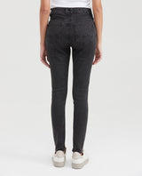 Women's Cosmo Jeans Super High-Rise Fitted Leg Black Wash Green Contrast Metal Fiber 431G026 - 5