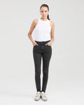 Women's Cosmo Jeans Super High-Rise Fitted Leg Black Wash Green Contrast Metal Fiber 431G026 - 7
