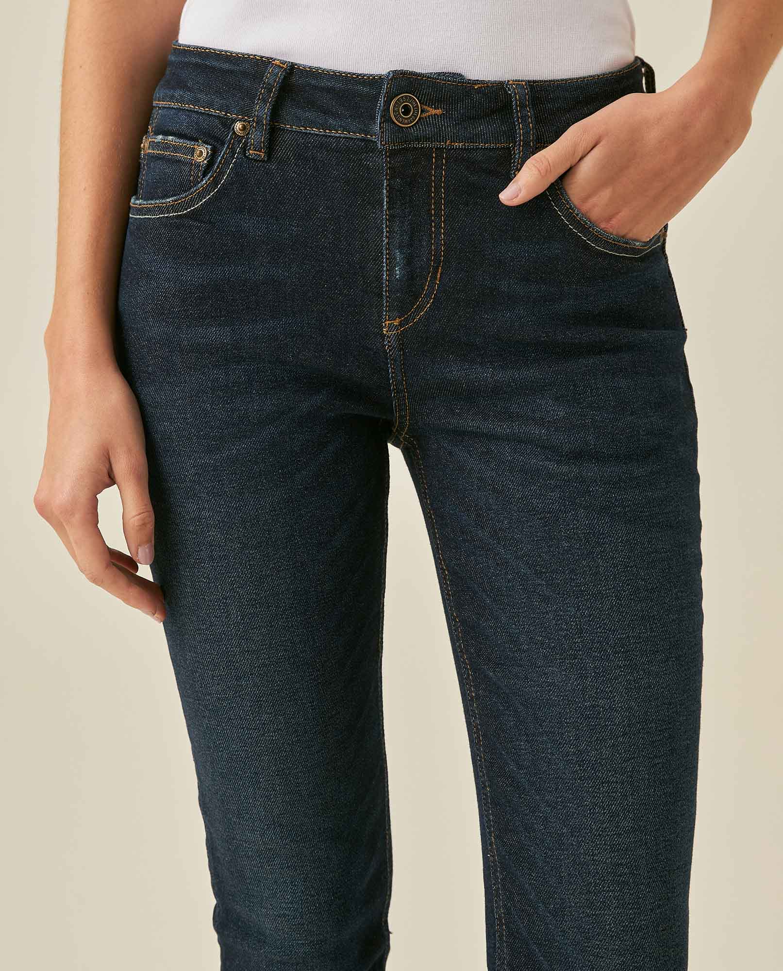 Womens Jeans New Skinny Low Rise Recycled Cotton Polyester Elastane Ultra Dark Wash - Blue 63_431H000_AZU193924_5