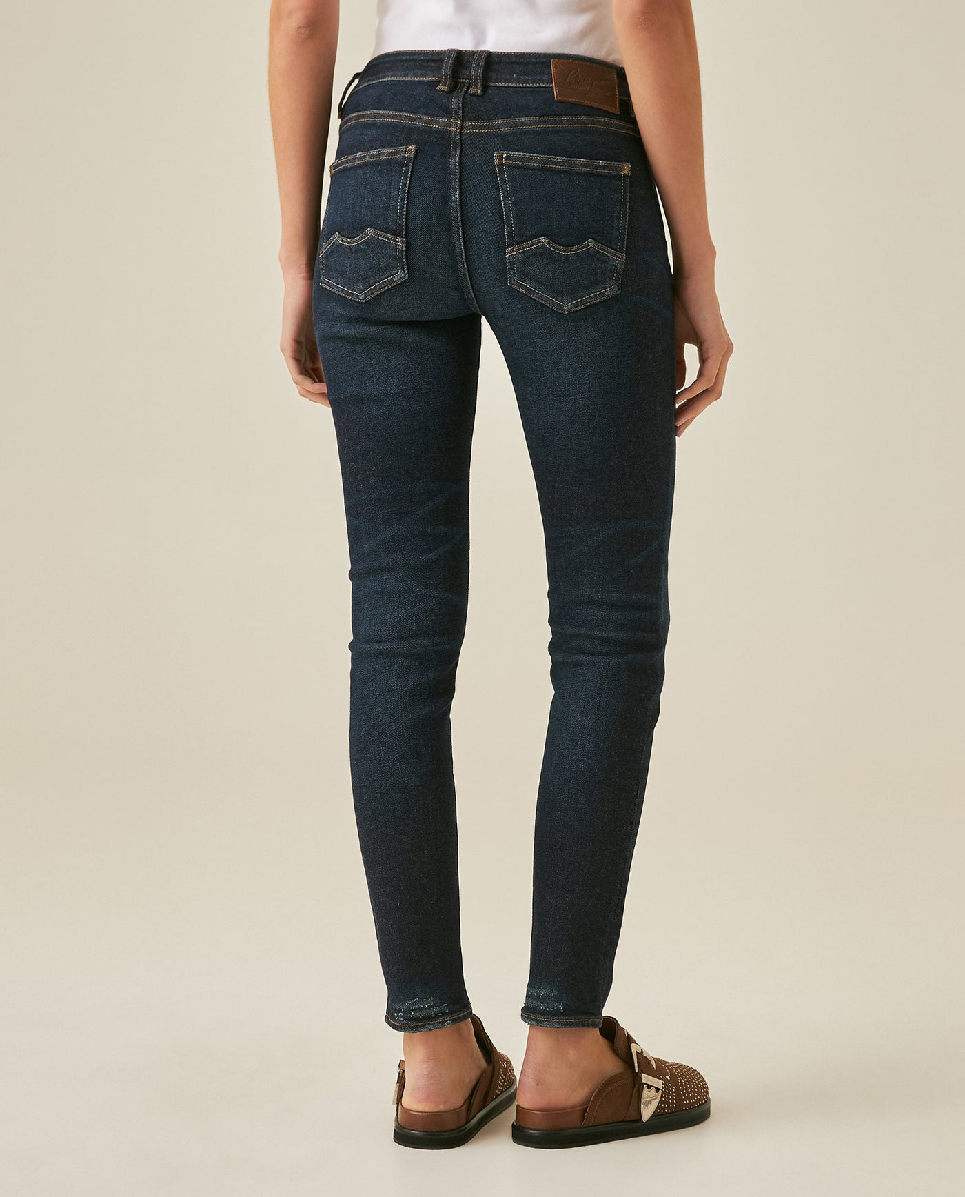 Womens Jeans New Skinny Low Rise Recycled Cotton Polyester Elastane Ultra Dark Wash - Blue 63_431H000_AZU193924_6